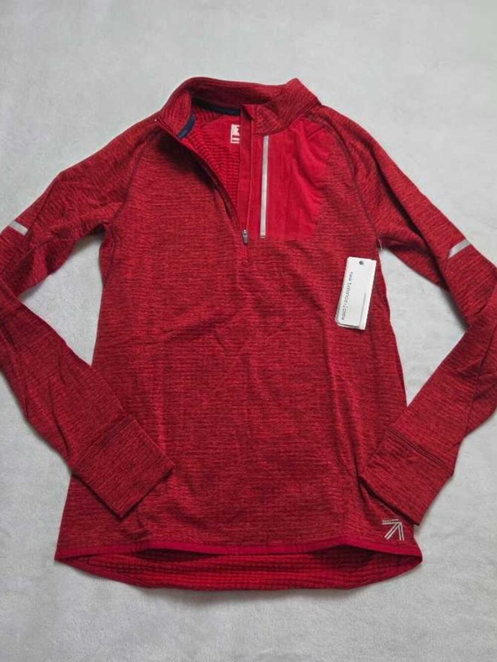 New S J.Crew x New Balance colab half-zip pullover running top in red Heat Run